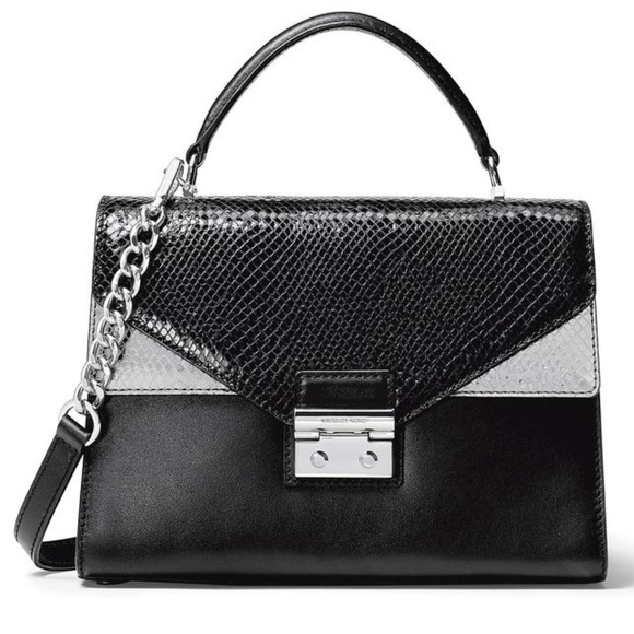 Michael Kors Sloan Leather Snake Embossed Satchel - Picture 1 of 7